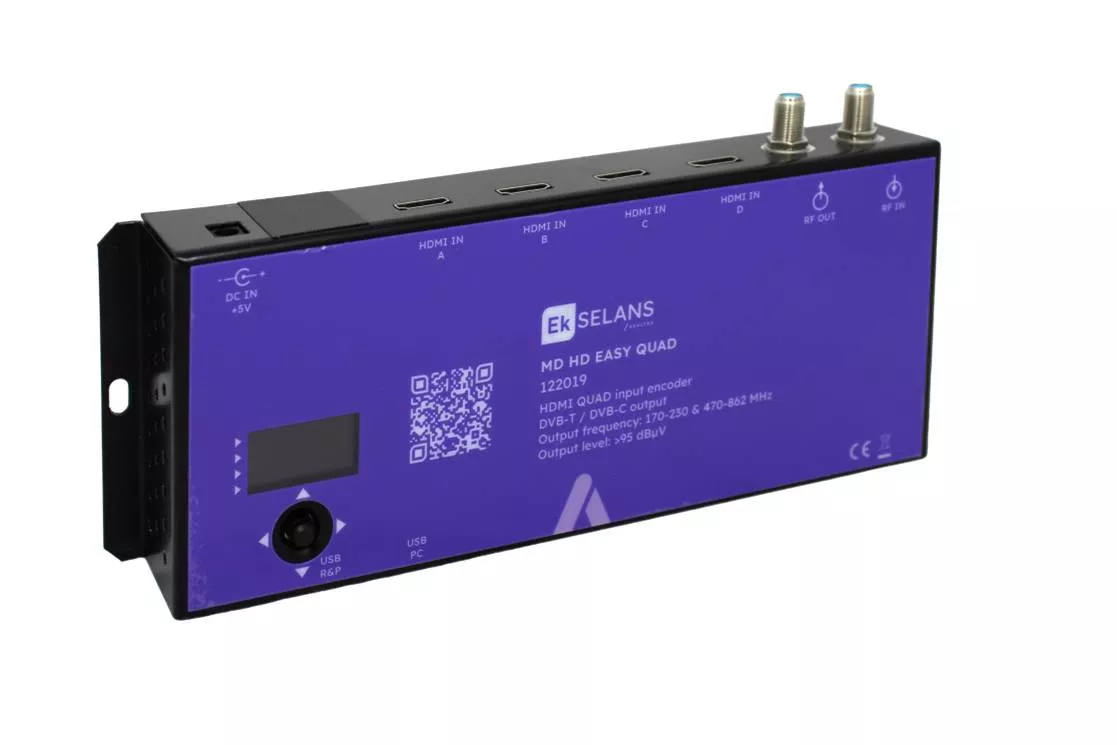 Modulador digital a COFDM/QAM. 4-Entradas salida 95dB&micro;V