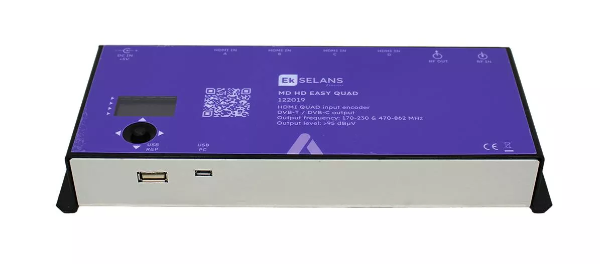 Modulador digital a COFDM/QAM. 4-Entradas salida 95dB&micro;V