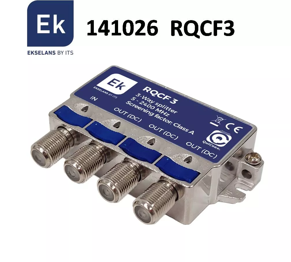 Repartidor clase A de 3 salidas EK RQCF3 QuiCoax F