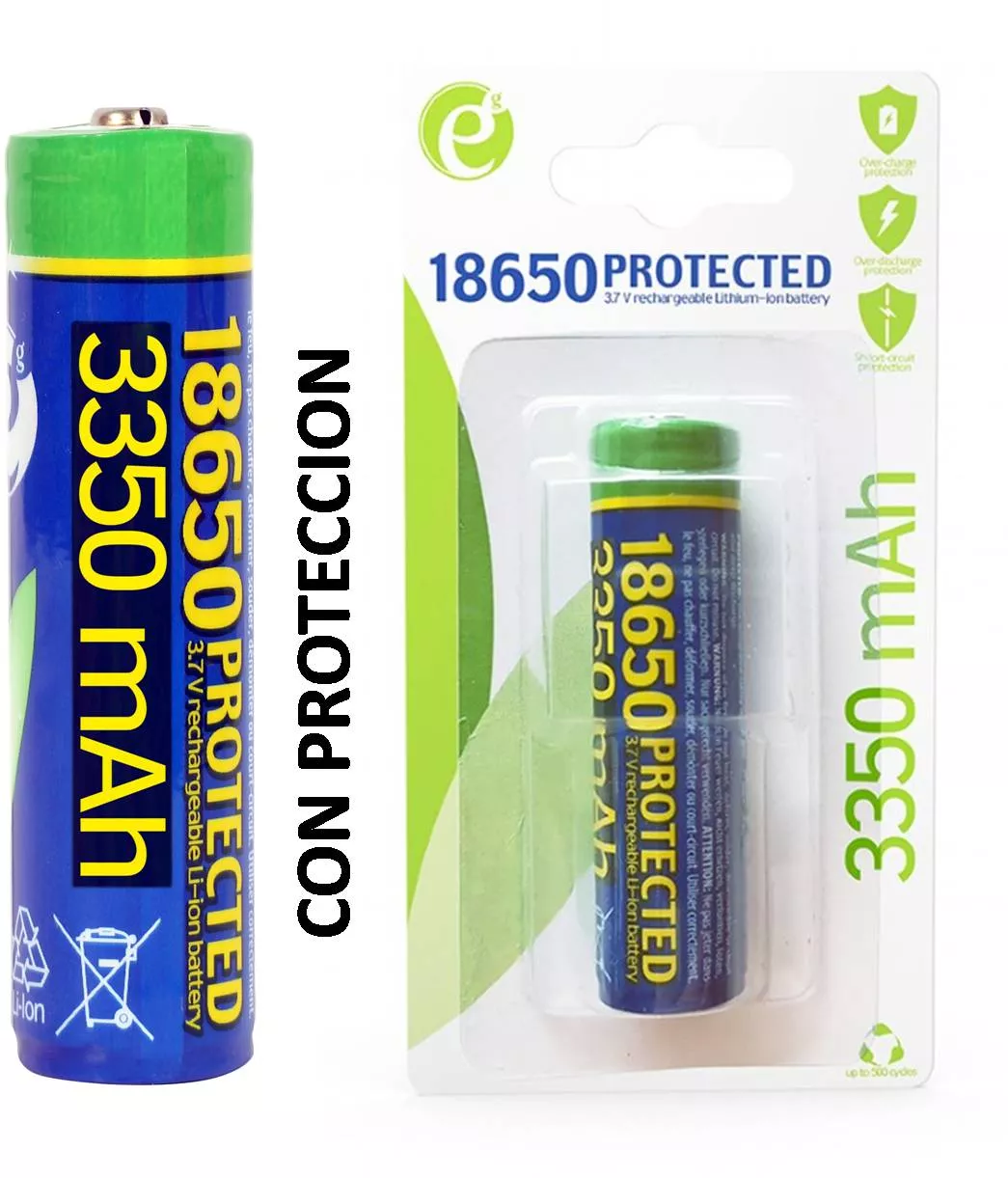 Bateria Li-ion 18650 3.7V 3350mAh Con Proteccion