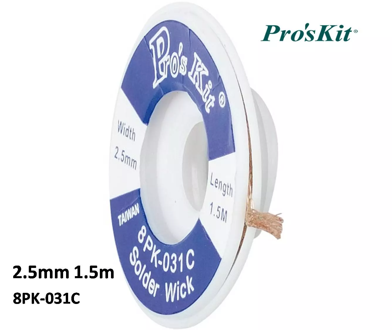 Malla de cobre con FLUX Proskit 8PK-031C 2.5mm x 1.5m