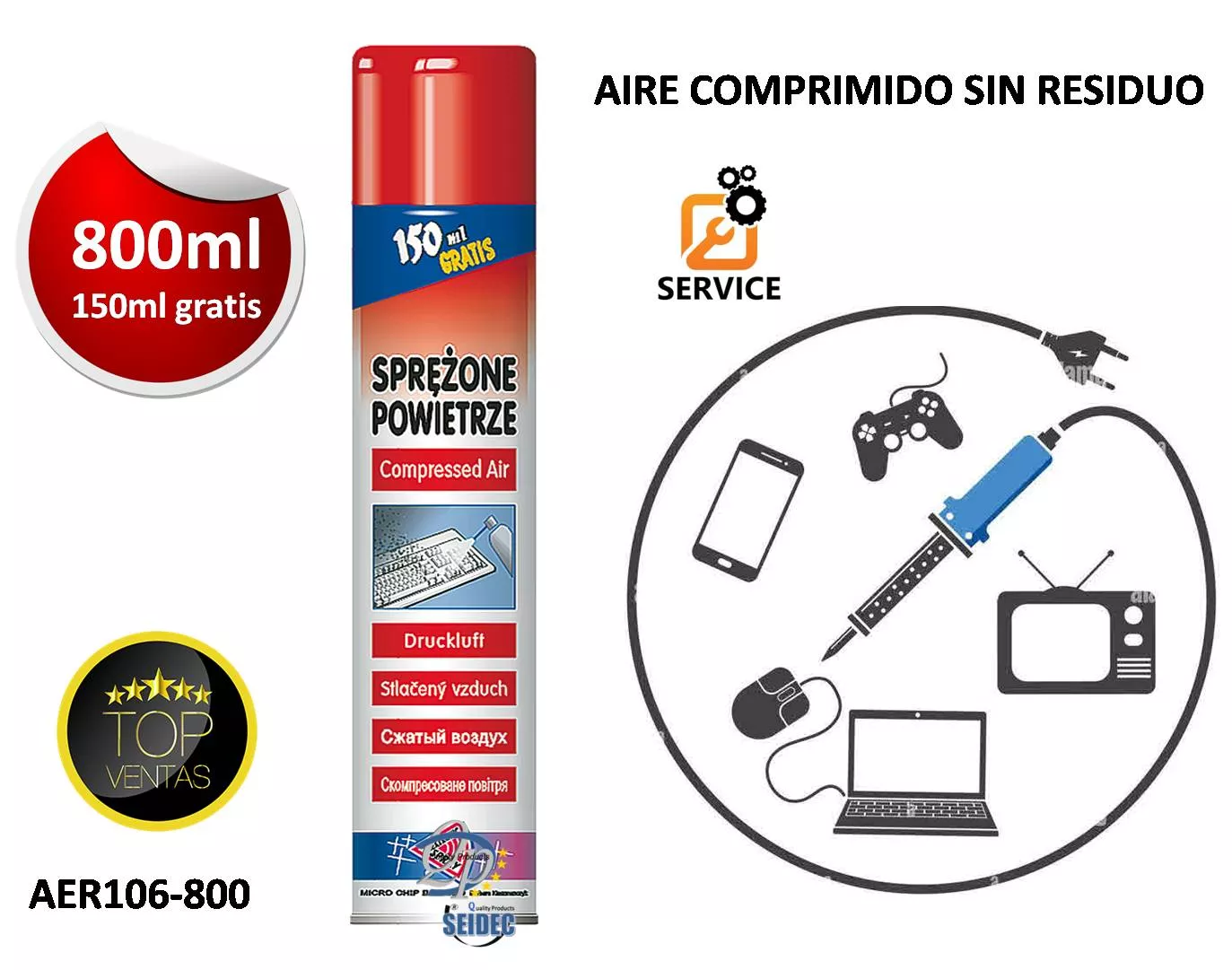 Aerosol Aire Comprimido 800ml