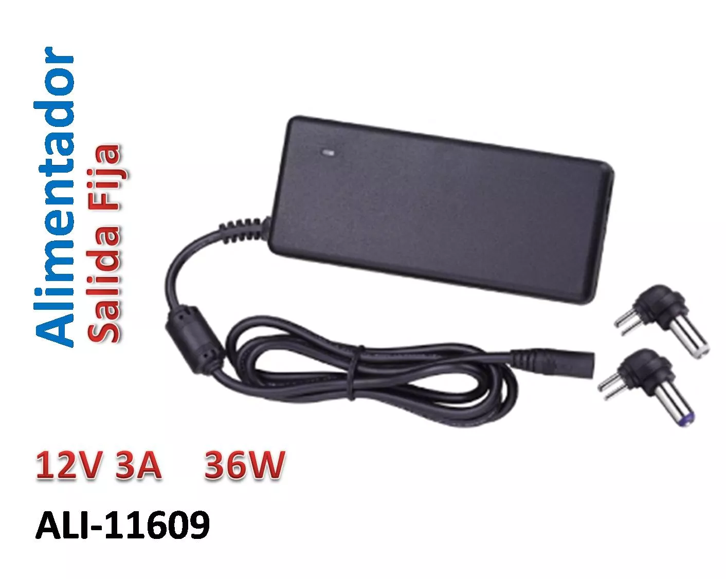 Alimentador 12V 3A 36W con 2 Clavijas