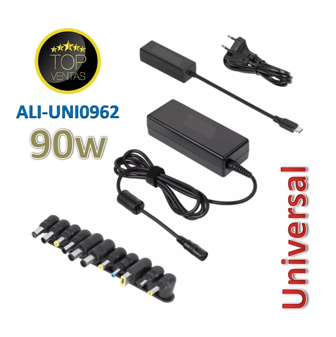 Alimentador Universal PC Automatico 90W Con Adap Tipo C