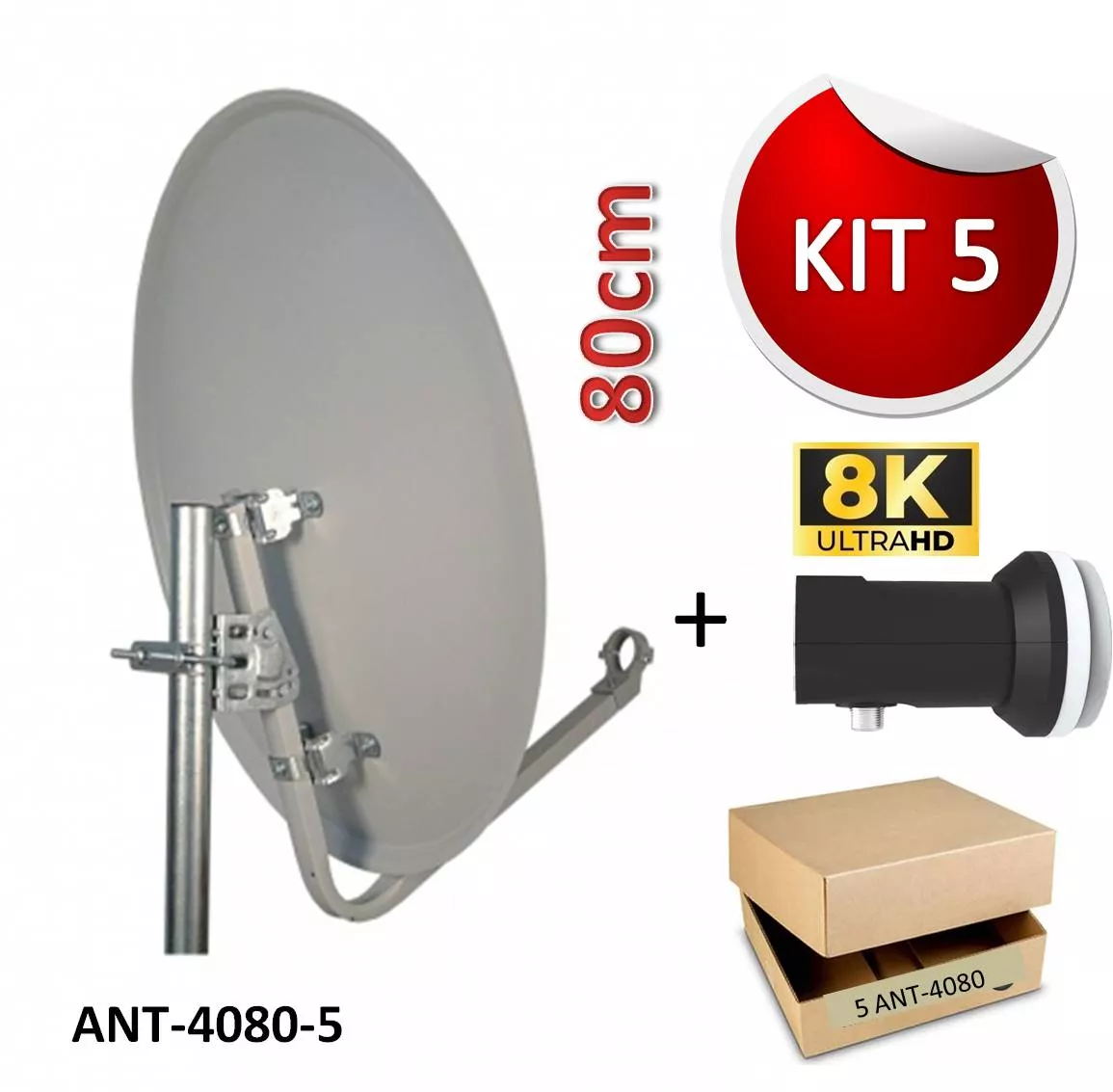 KIT Antena Satelite de 80 + LNB Pack 5uds