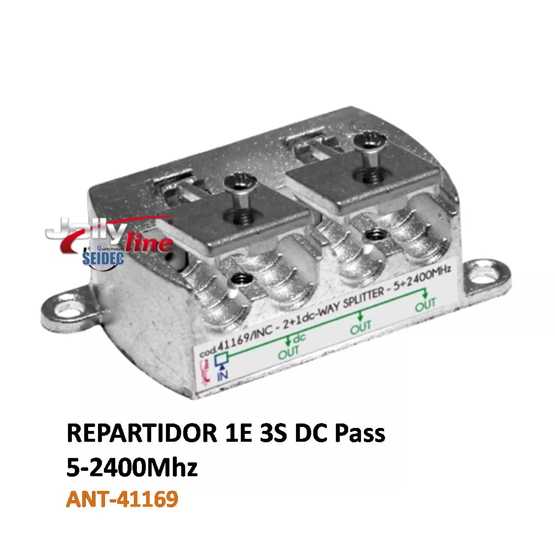 Repartidor 1E 3S Con Brida 5-2400MHz DC Pass