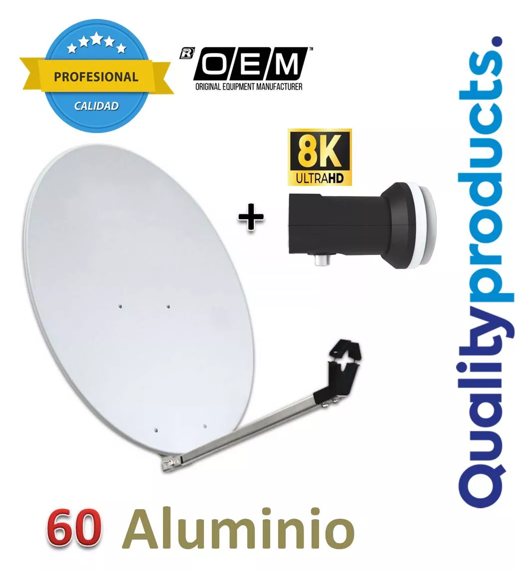 KIT Antena Parabolica de 60 Con LNB Aluminio Quality
