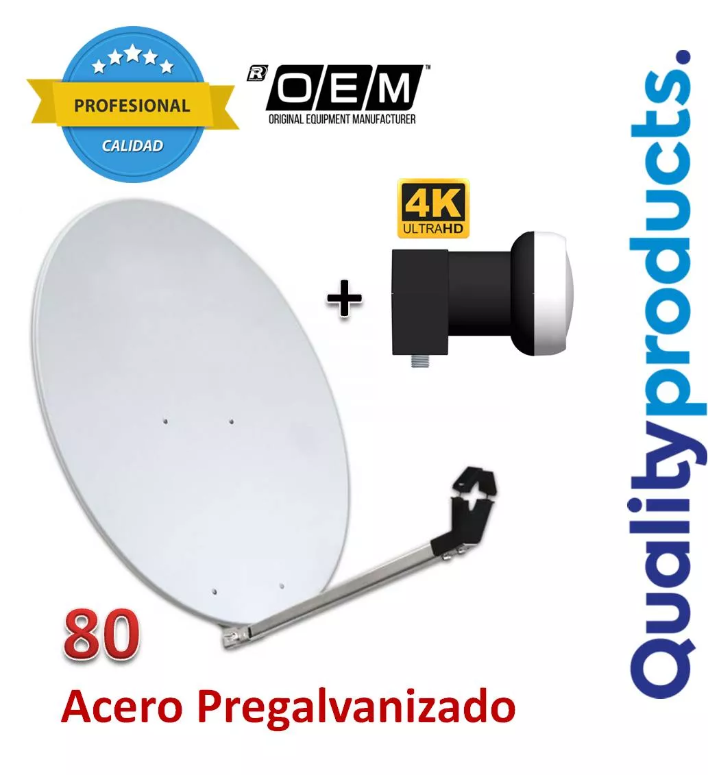 KIT Antena Parabolica de 80 con LNB Profesional