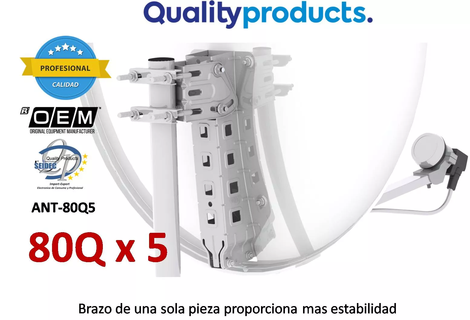 Antena Parabolica Offset de 80 Serie PRO PACK-5