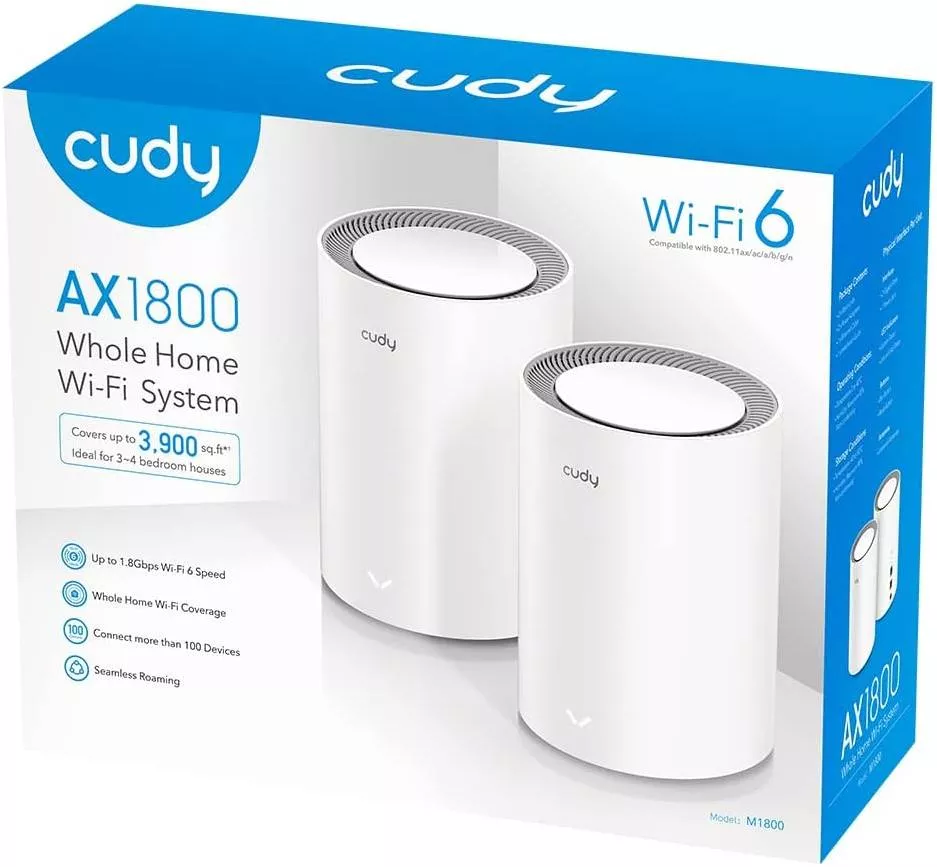 Cudy M1800 Sistema WiFi 6 Mesh AX1800 Dual Band PACK-2