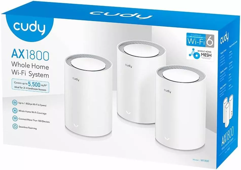 Cudy M1800 Sistema WiFi 6 Mesh AX1800 Dual Band PACK-3