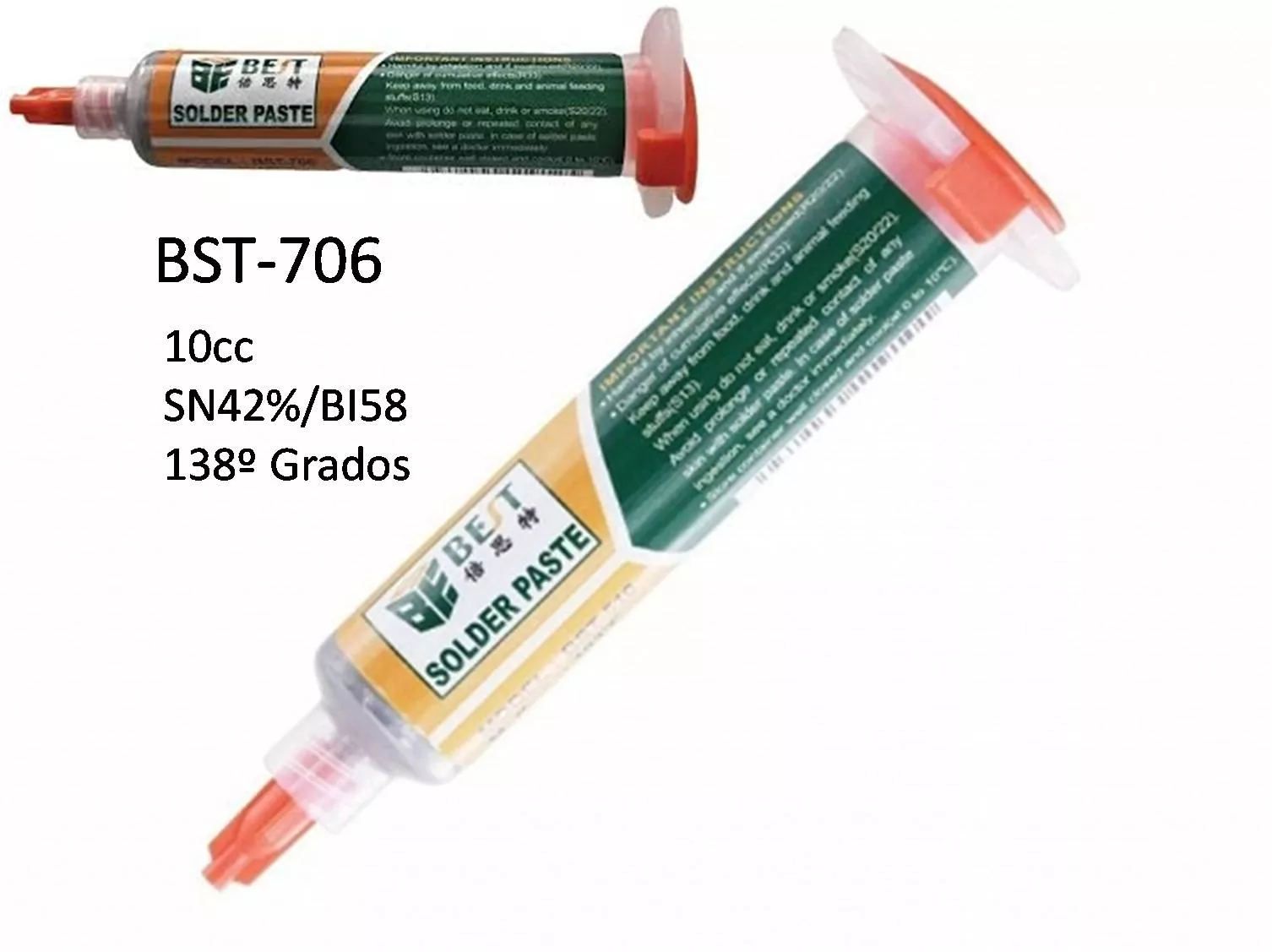 Pasta de soldar 10cc BST-706 SN63% Fusion 138&ordm;c