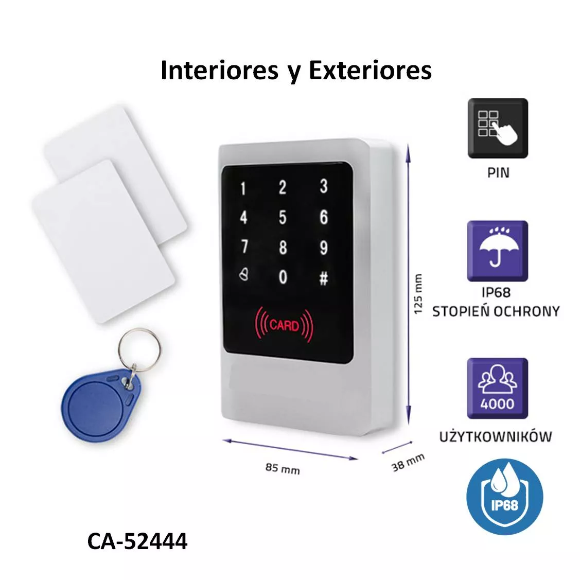 Teclado control de acceo convinado RFID IP68