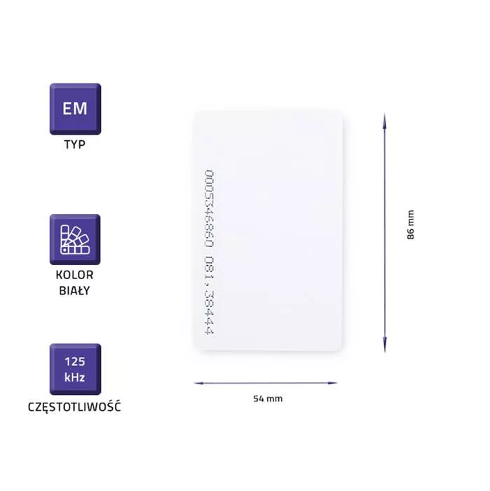 Tarjeta de proximidad RFID Frecuencia 125 KHz