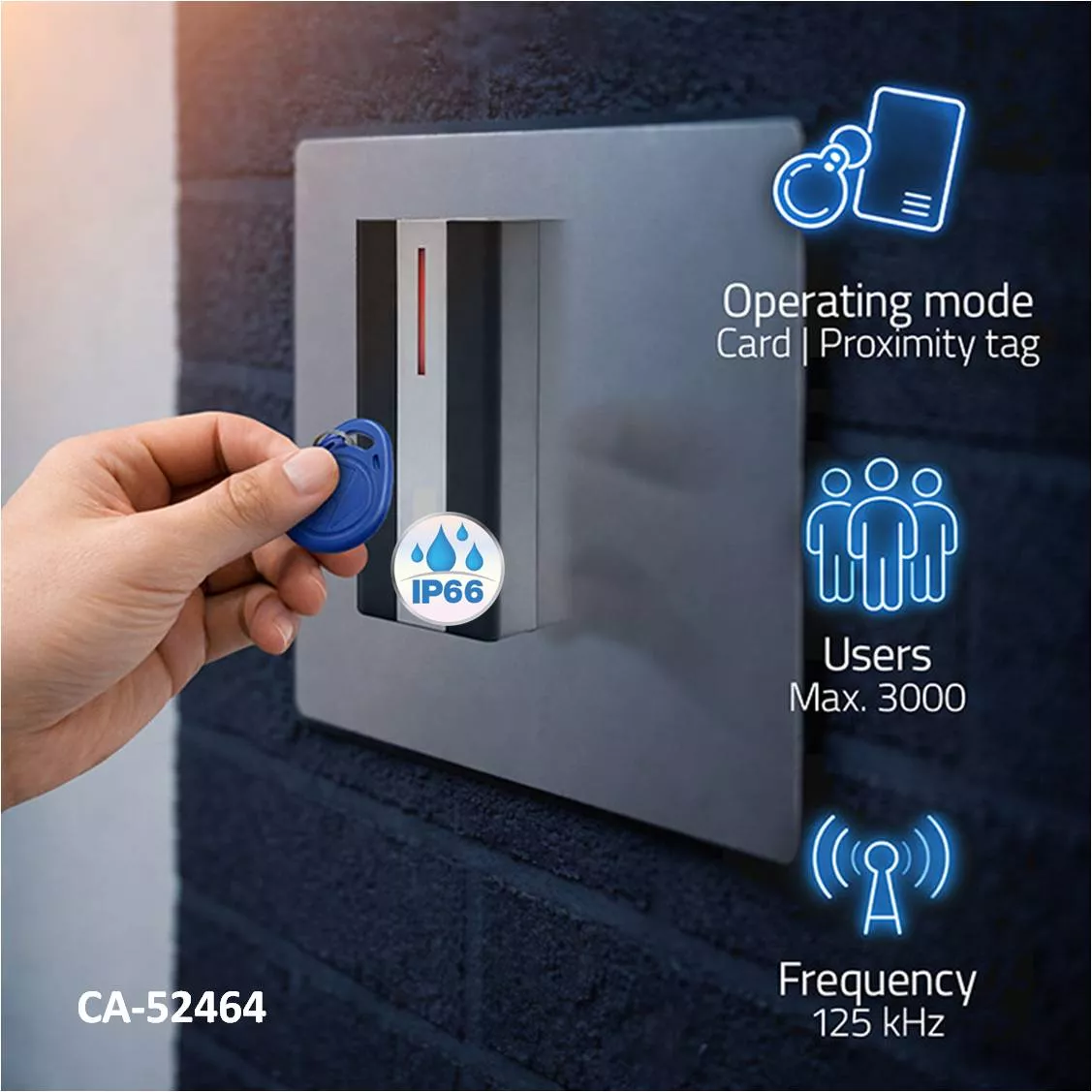 Lector control de acceo sin contacto RFID IP66