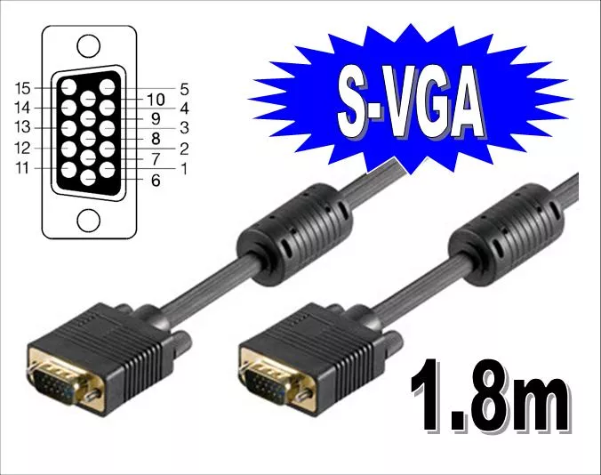 Conexion SVGA Macho Macho 15Pins 1.8M