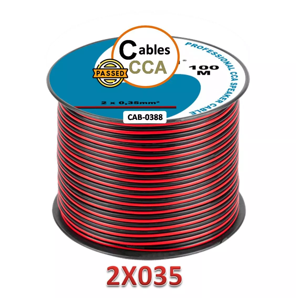 Cable Altavoz CCA Rojo Negro 2x0.35mm 100m