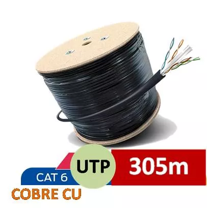 Cable datos UTP CAT6 Eca CU 305m Negro