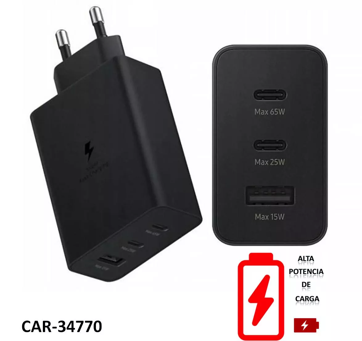 Cargador de Red 65W 3USB