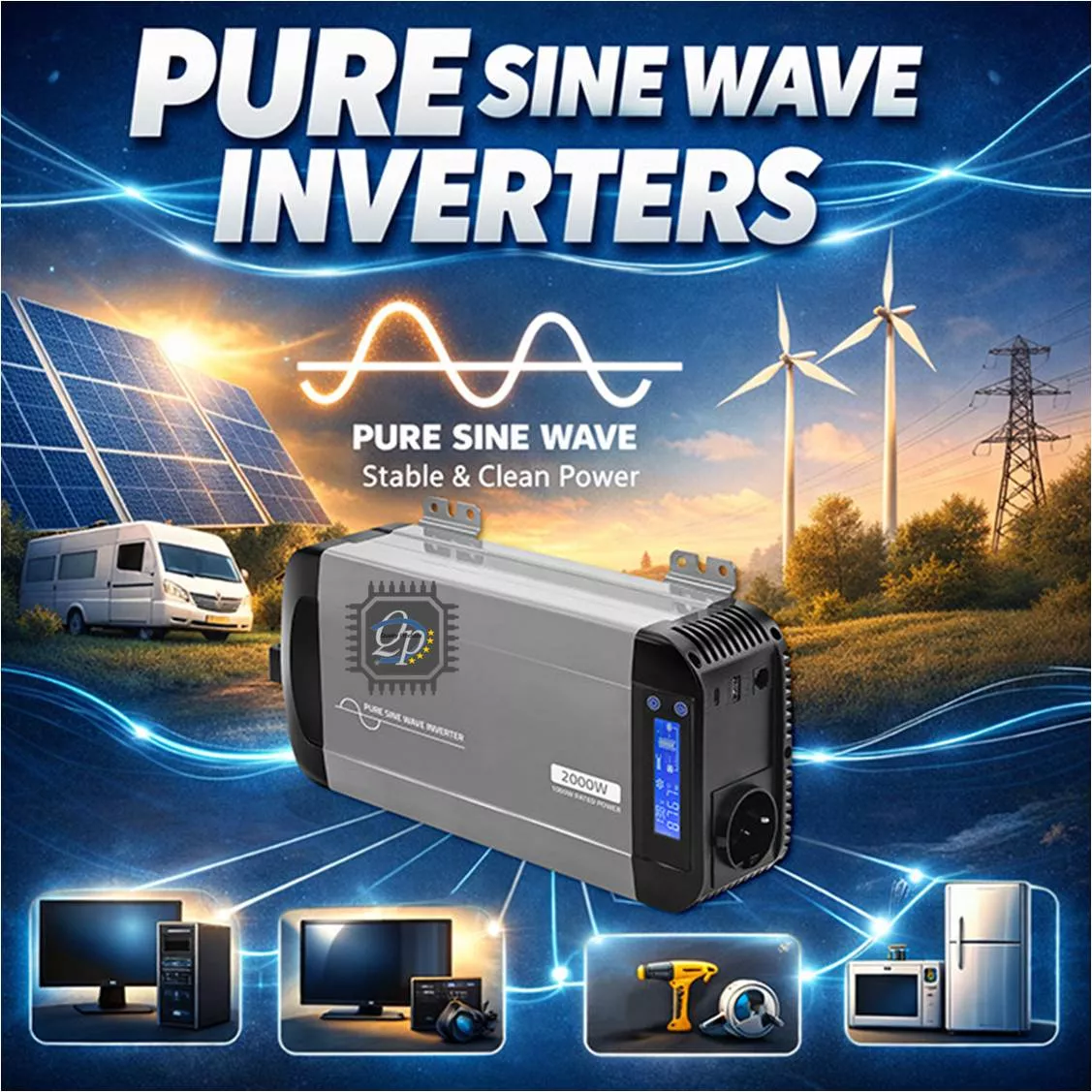 Inversor de voltaje Onda Senoidal Pura 12V-220V 2000W