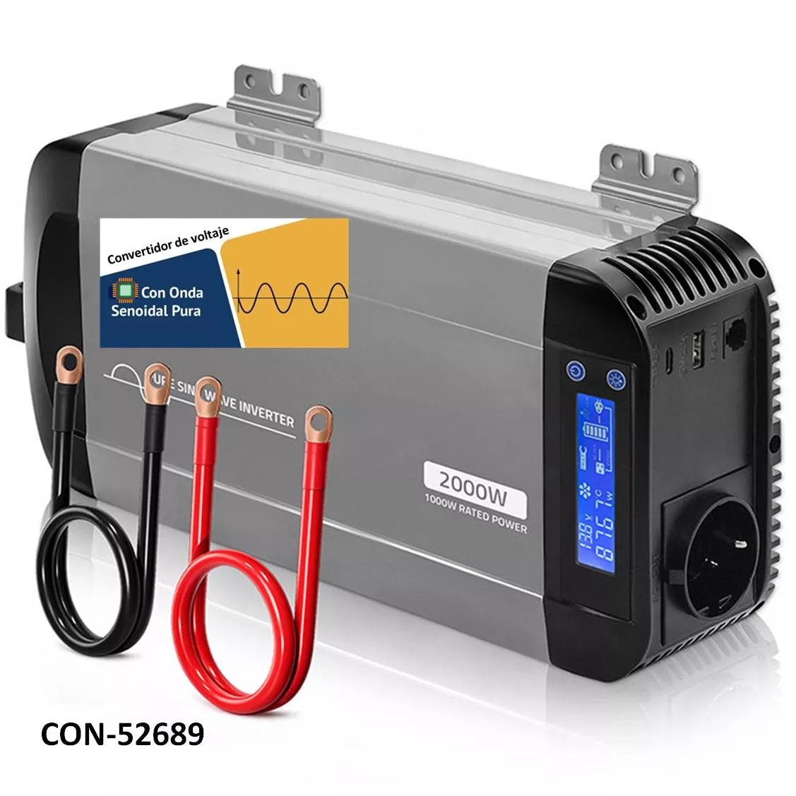 Inversor de voltaje Onda Senoidal Pura 12V-220V 2000W