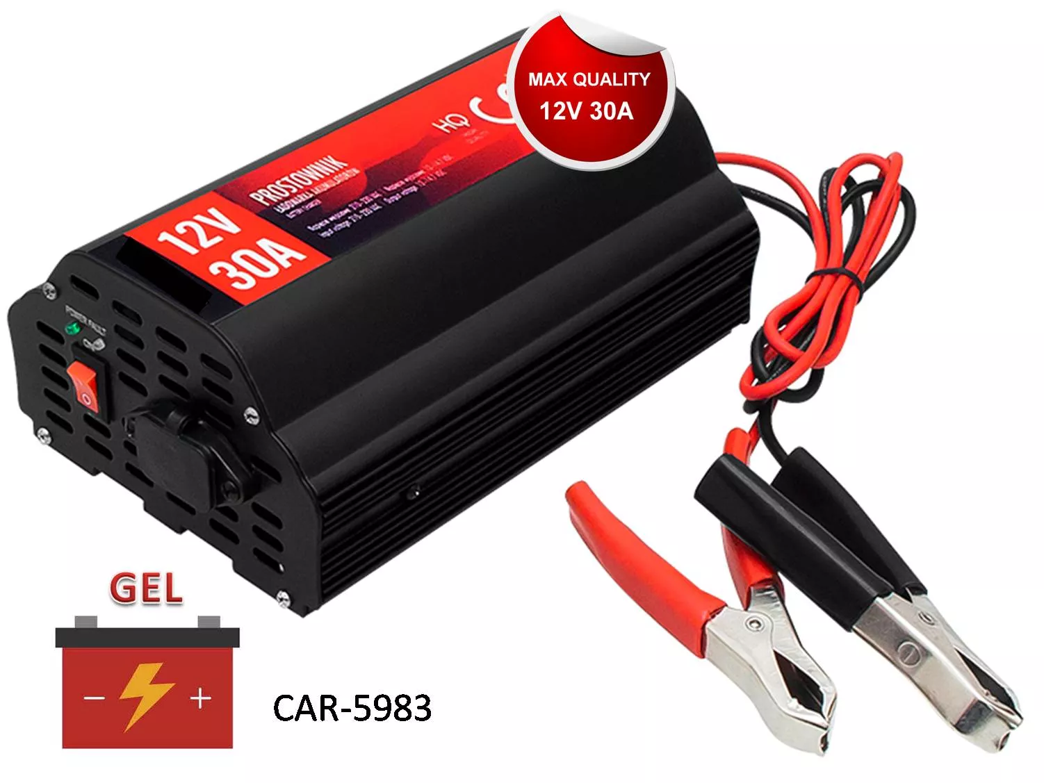 Cargador de bater&iacute;as GEL 12V 30A