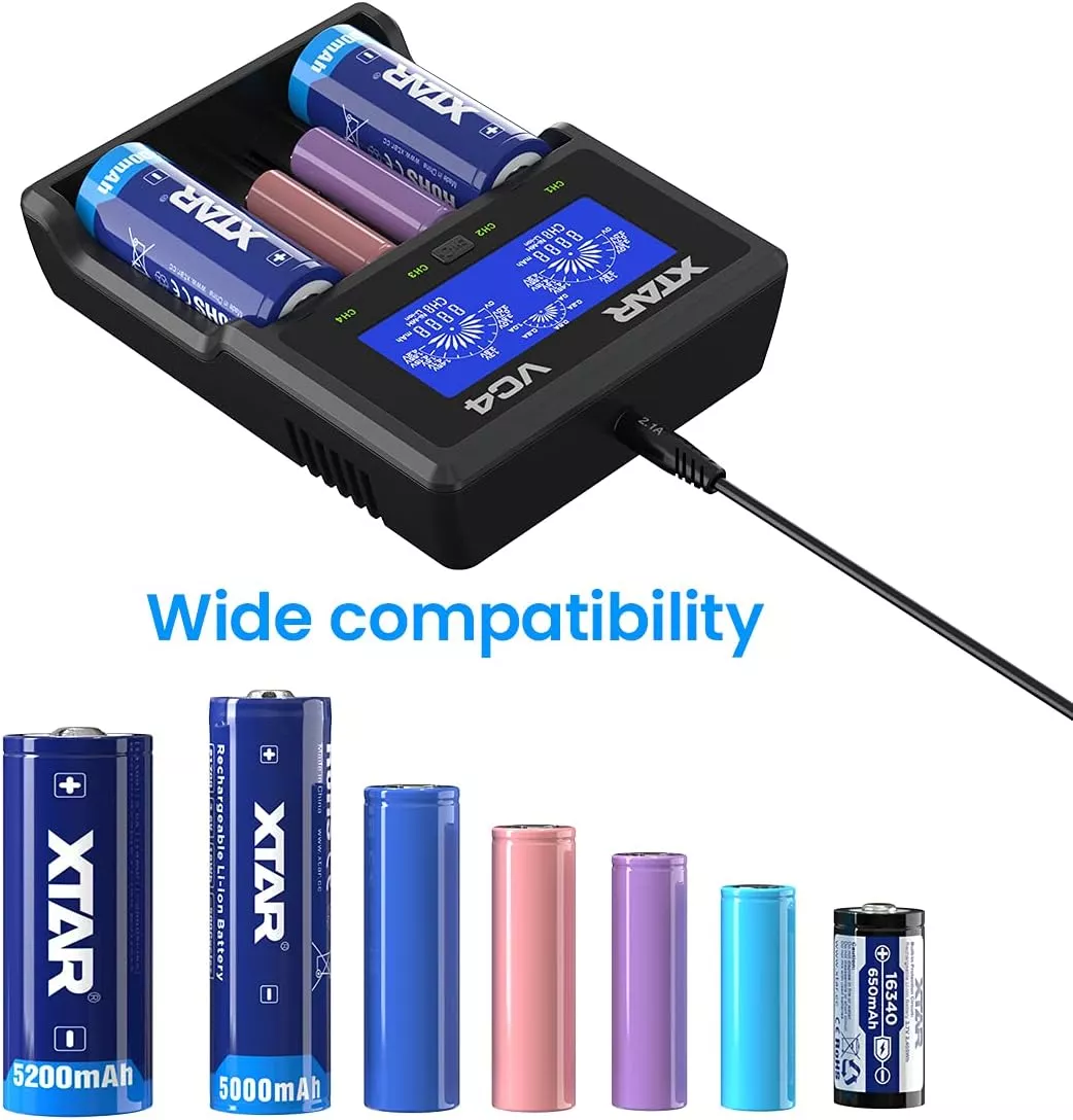 Cargador de Pilas LITIO+NI-MH XTAR VC4
