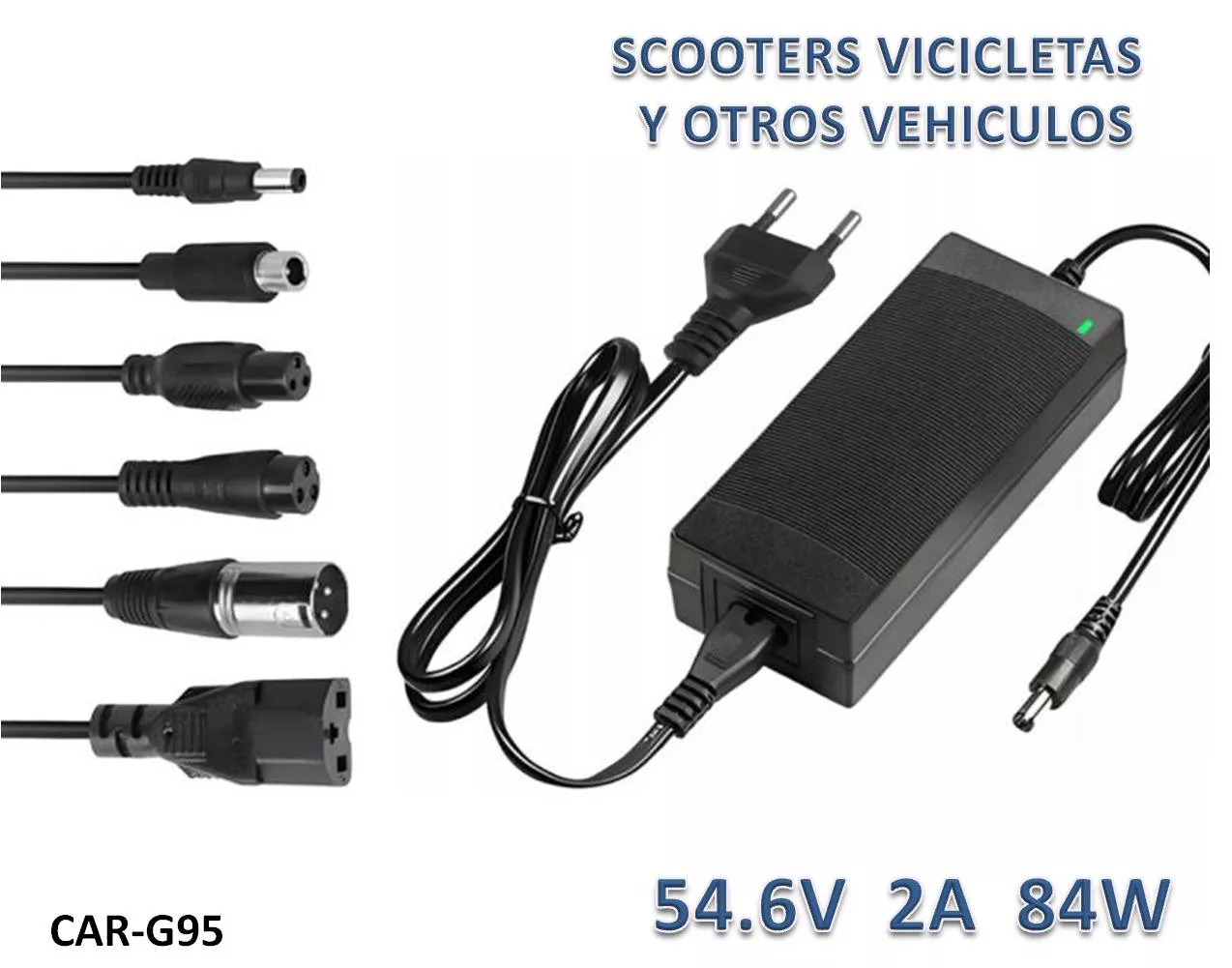 Cargador para Scooters 54.6V 2A 84W con 6 Clavijas