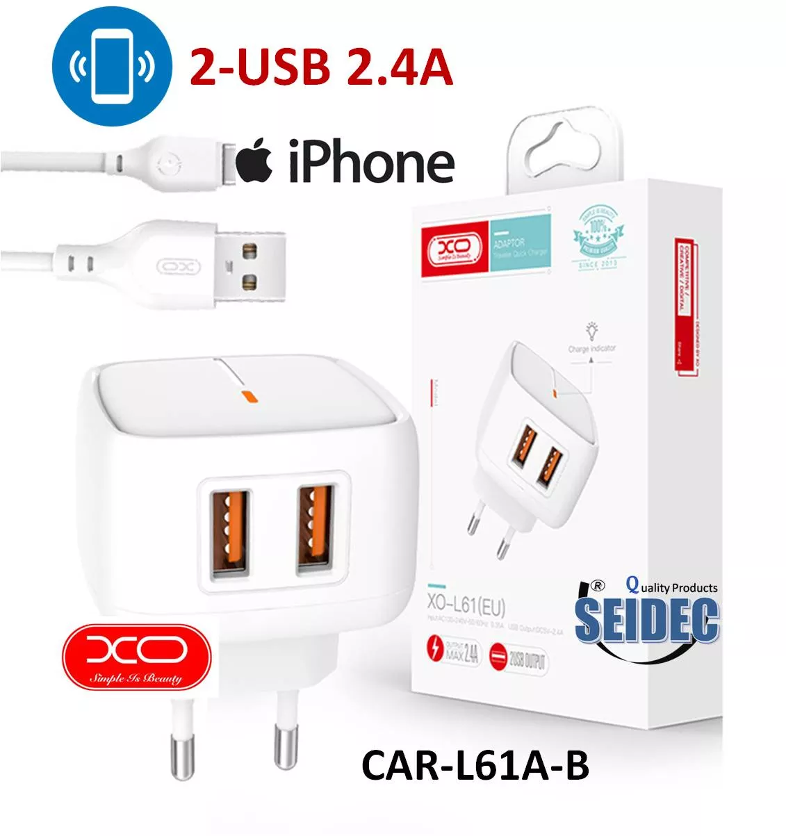 Cargador de Rec XO-L61 con cable Lightning