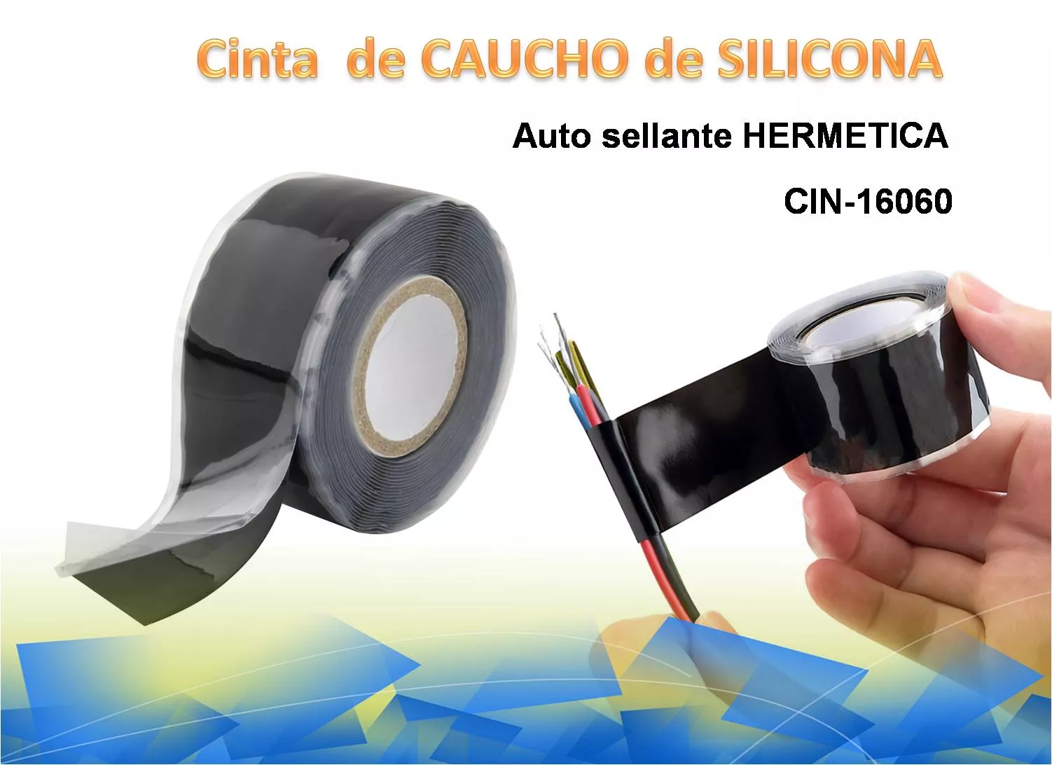 Cinta de Caucho Silicona Elastica 25mm x 3m
