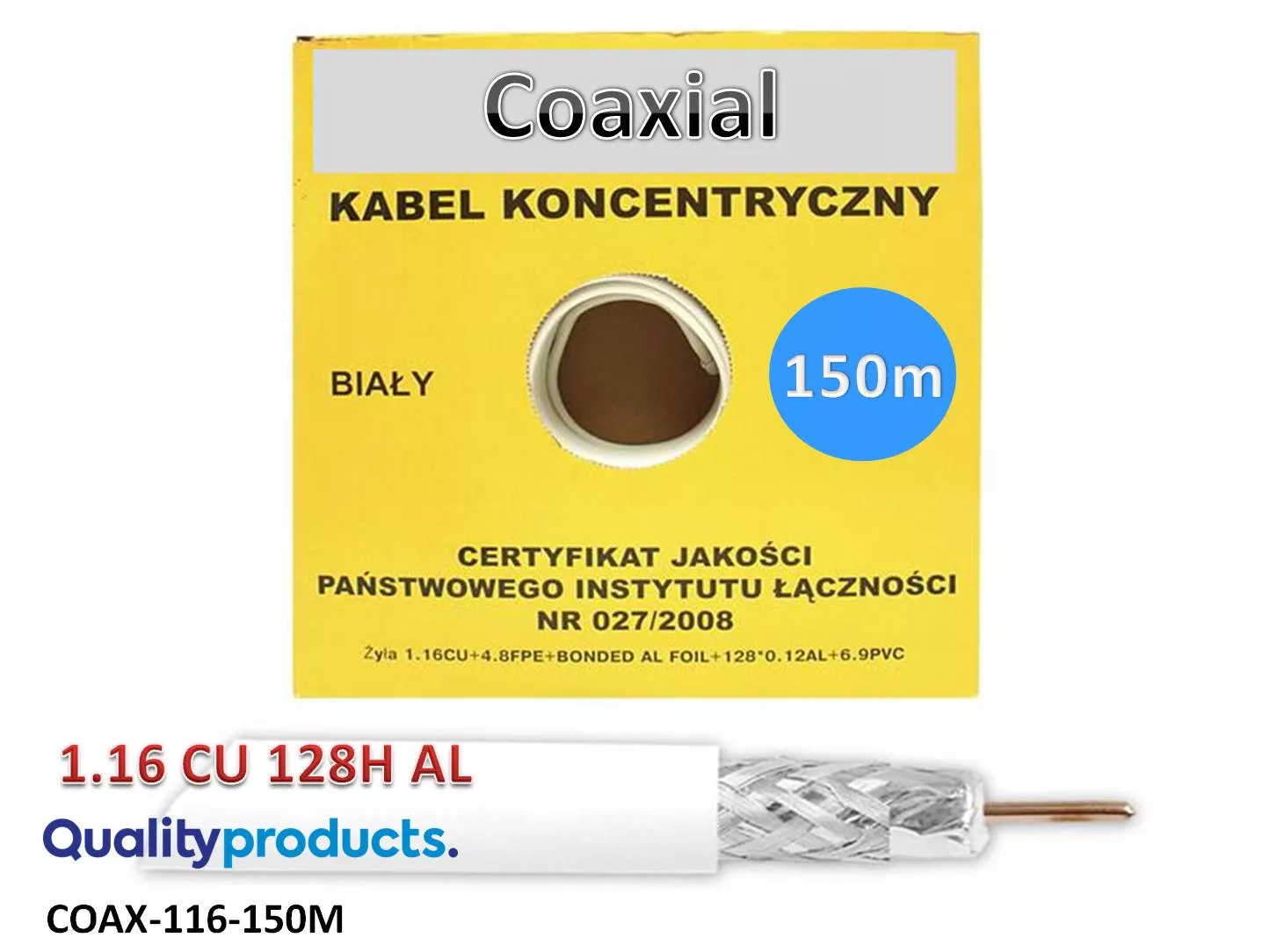 Cable Coaxial 1.16CU 128X012 AL 150m