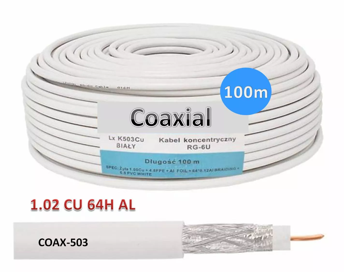 Cable Coaxial 1.02CU 64X012 AL 100m