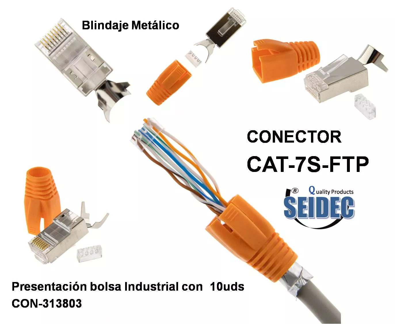 Conector RJ45 Blindado cables AWG23