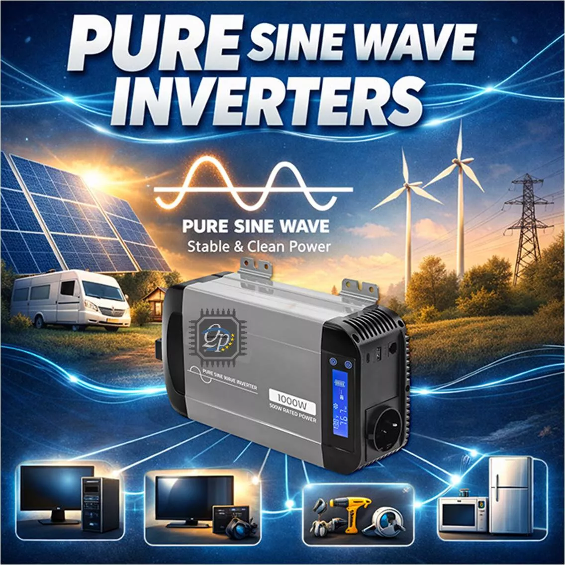 Inversor de voltaje Onda Senoidal Pura 12V 220V 1000W