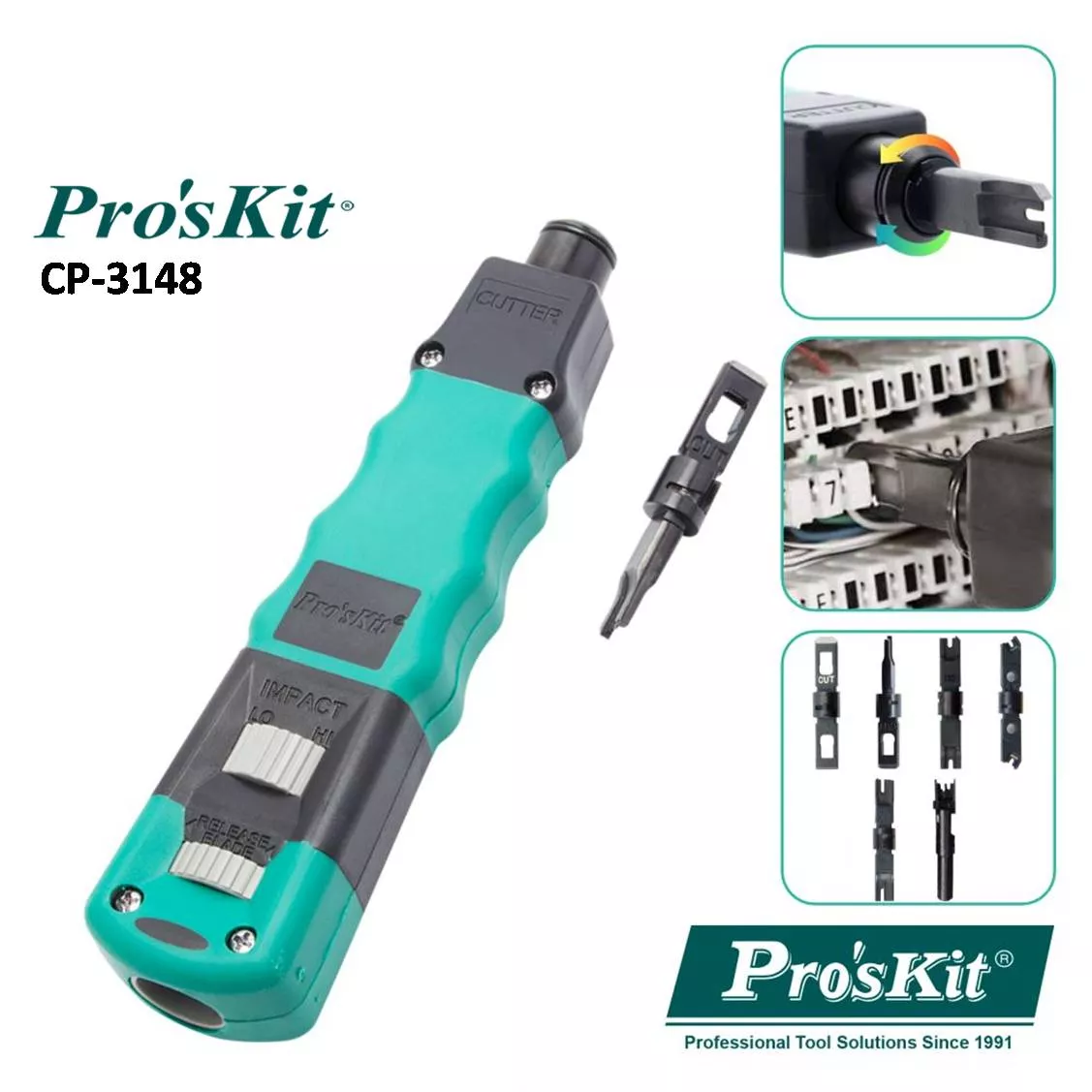 Insertadora por impacto para cable de datos tipo 110/88/66 PROSKIT CP-3148