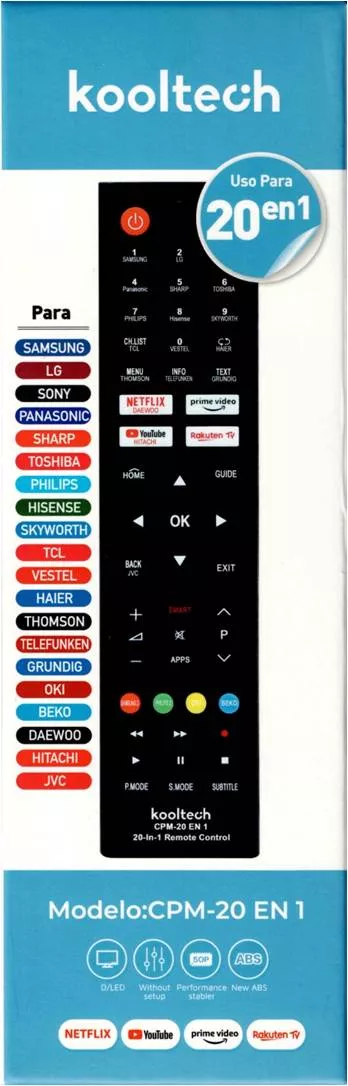 Mando Universal Programado para 20 Marcas CPM-20EN1