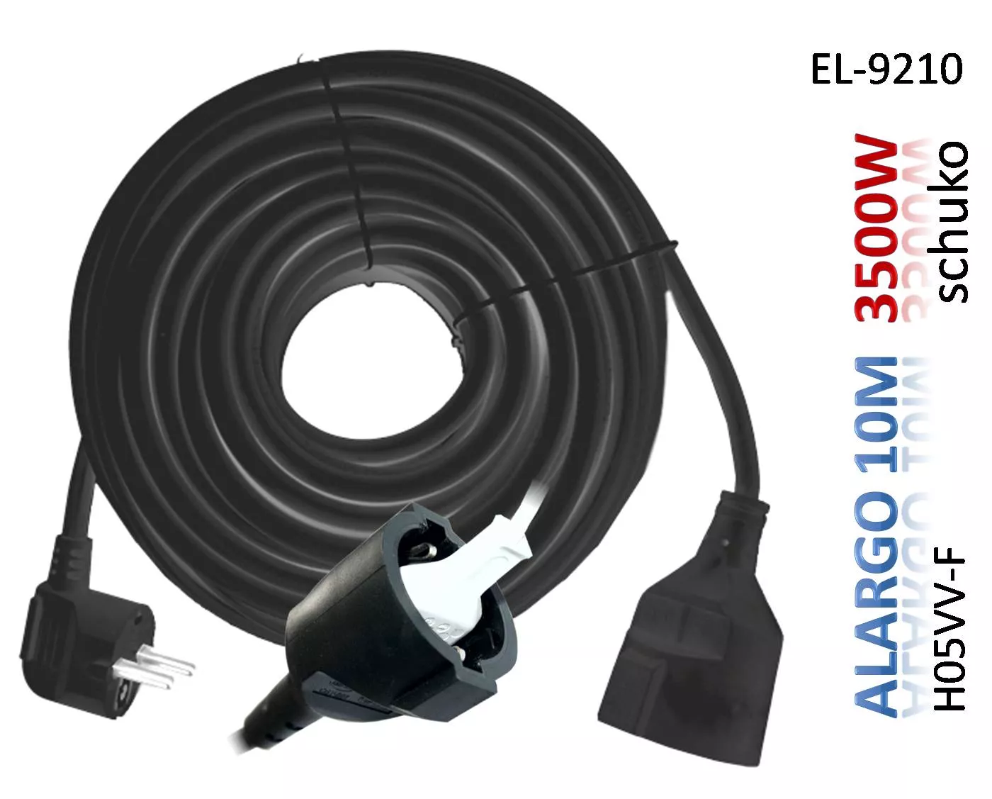 Prolongador de Red Schuko 10m 3X1.5 3680W IP20