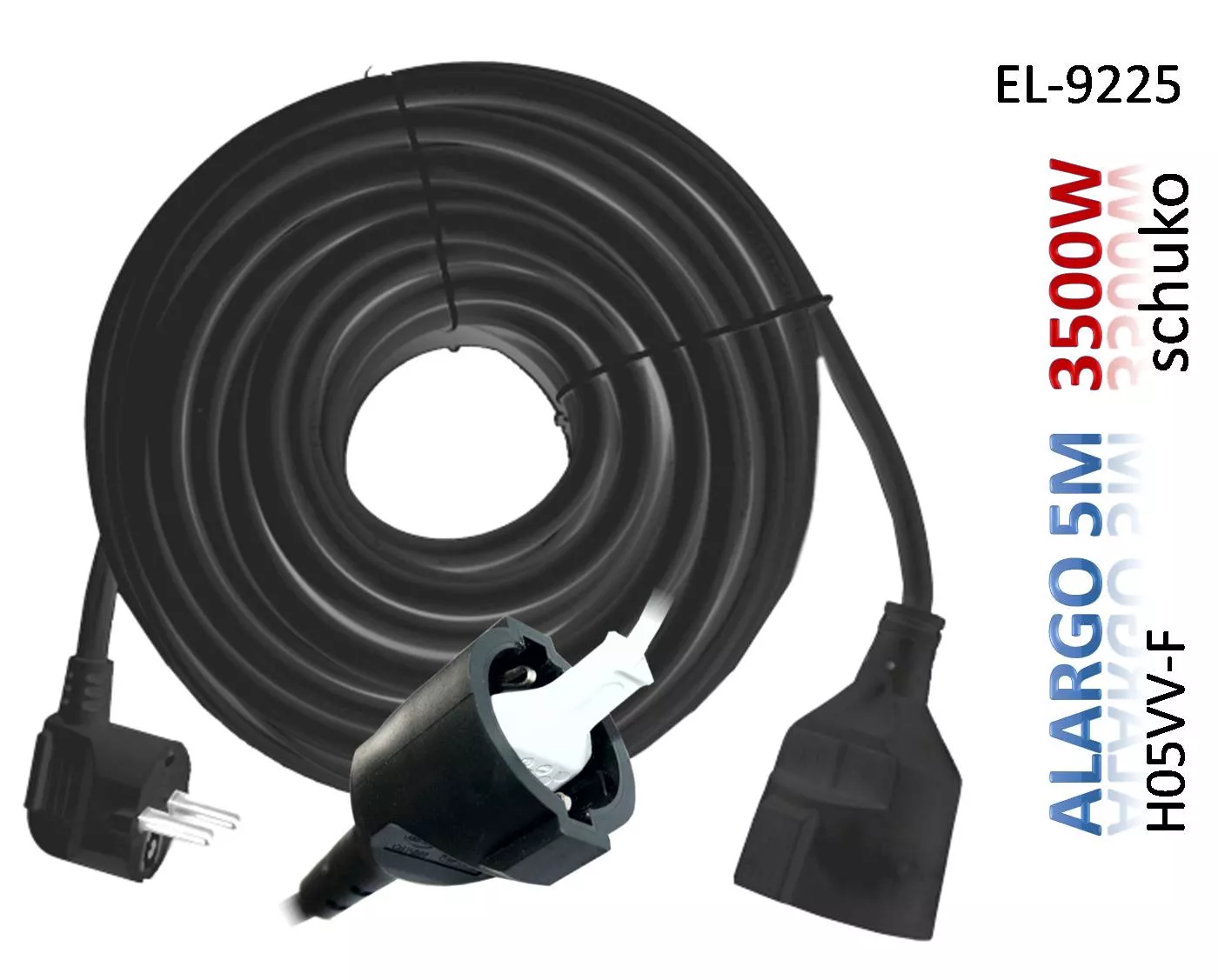 Prolongador de Red Schuko 5m 3X1.5 3680W IP20