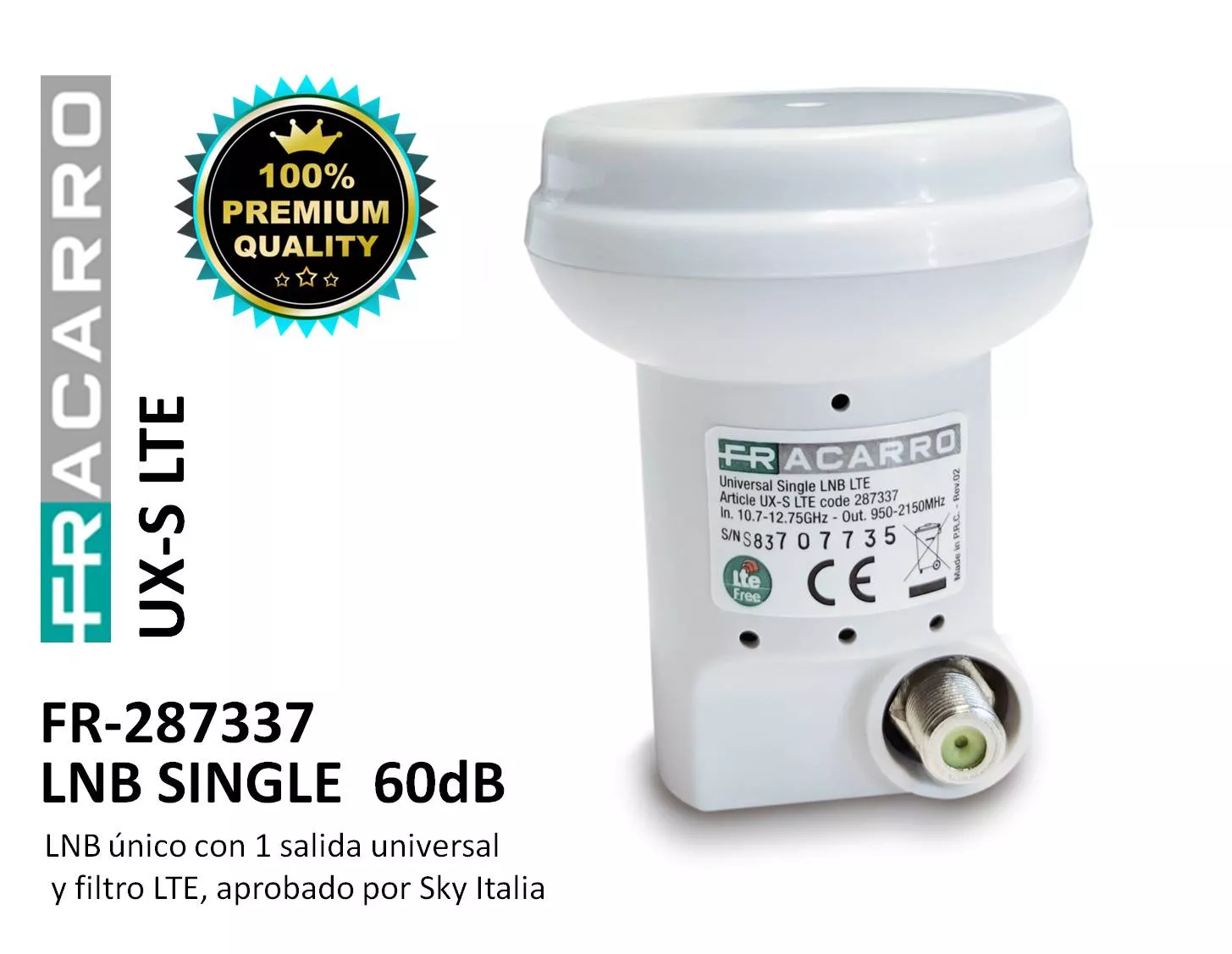 LNB Single Fracarro UX-SLTE 287337