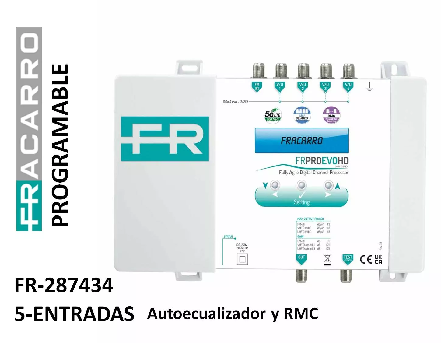 Central programable de 5 entradas Fracarro FRPRO EVO HD 287434
