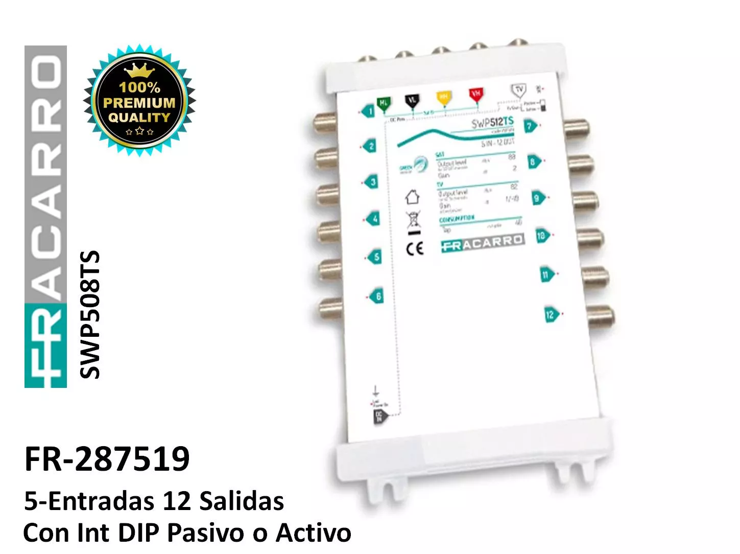 Multiswitch compacto con 5E y 12S Fracarro SWP512TS 287519