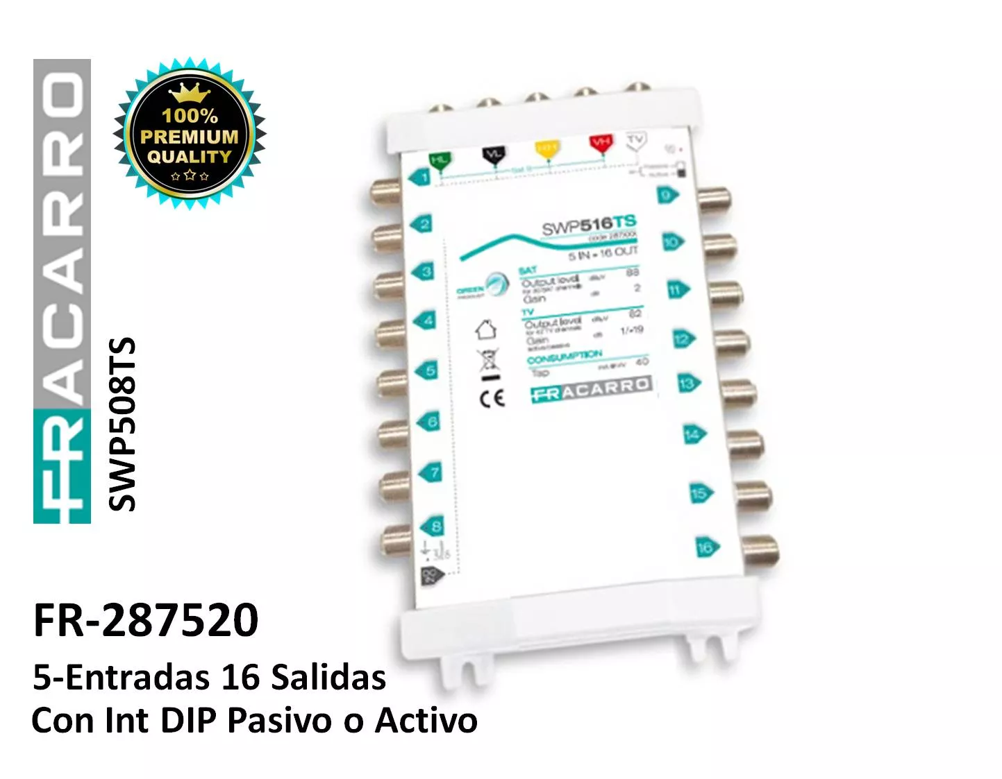 Multiswitch compacto con 5E y 16S Fracarro SWP516TS 287520