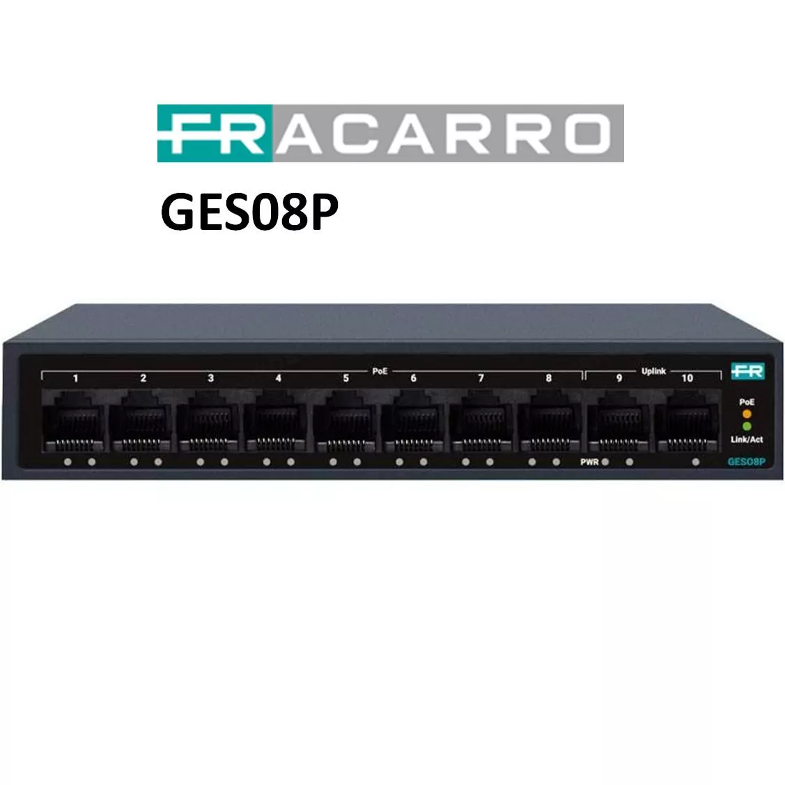 Switch 8 Puertos Con POE 10/100/1000 Fracarro GES08P 287868