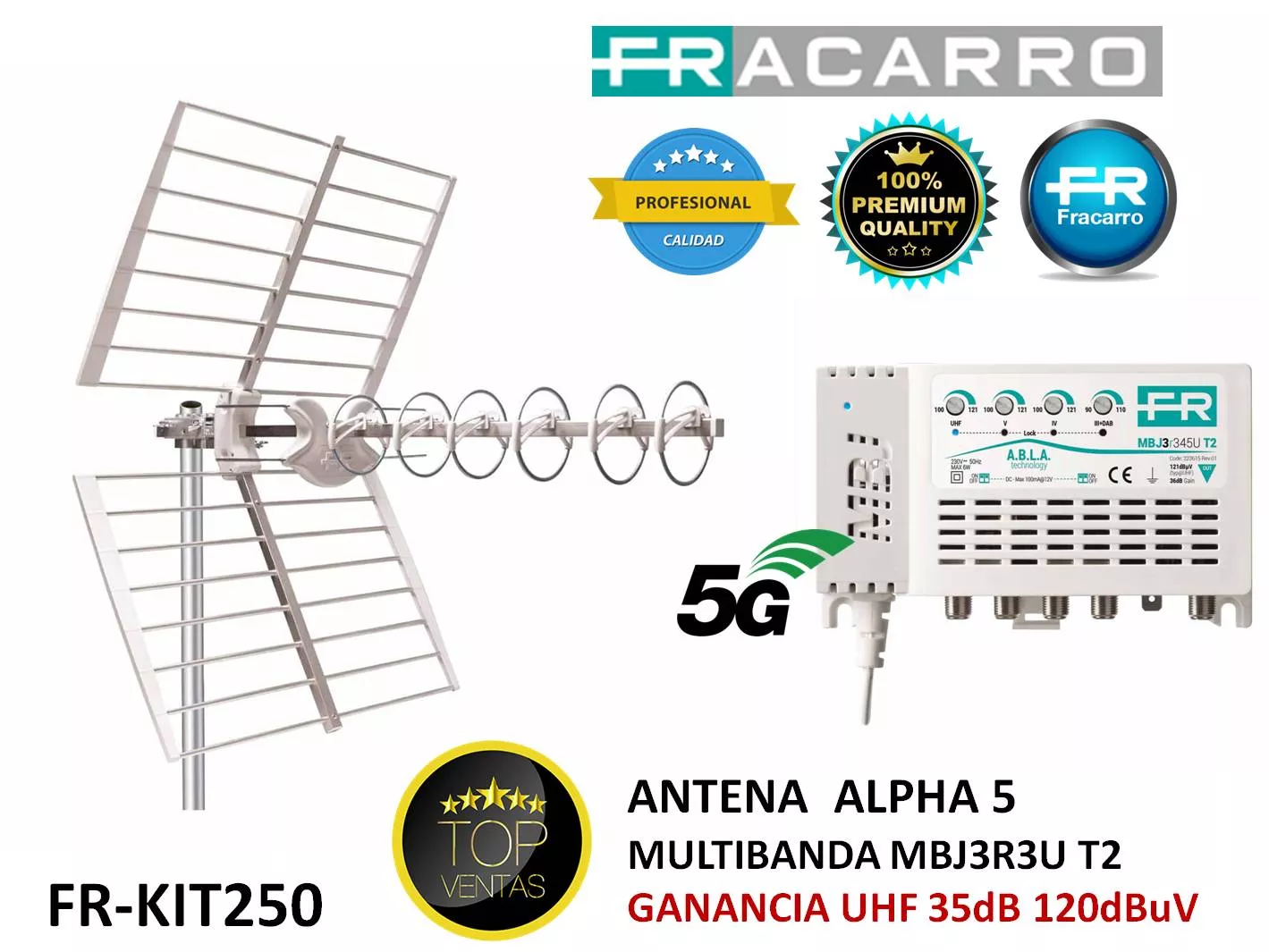 Kit Antena TDT con Multibanda de 35dB Fracarro