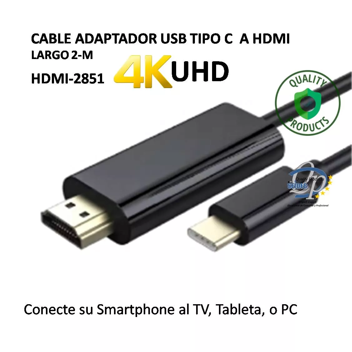 Cable adaptador USB Tipo C a HDMI 4K 30Hz 2M