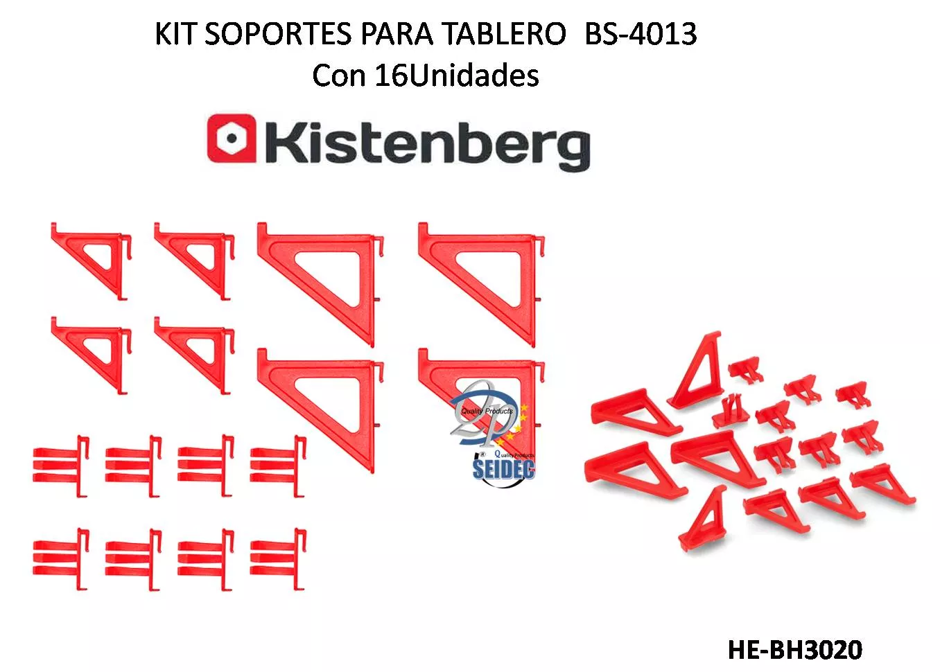 Kit Soportes para tablero HE-BH3020/16uds