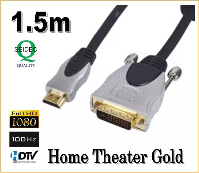 Conexion DVI-M a HDMI-M 1.5M Metalica