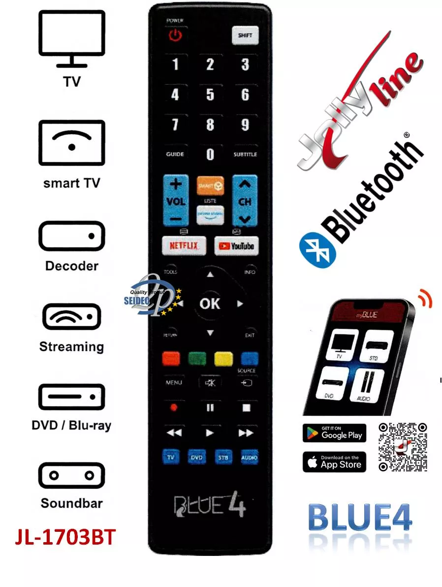 Mando BLUE4 Programable Via Wireless Bluetooth JL1703BT