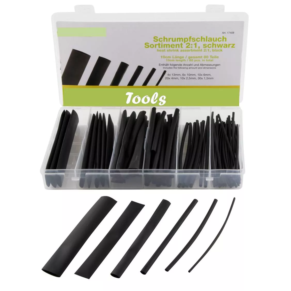 KIT 80 Fundas Termorretractil Negro 10cm