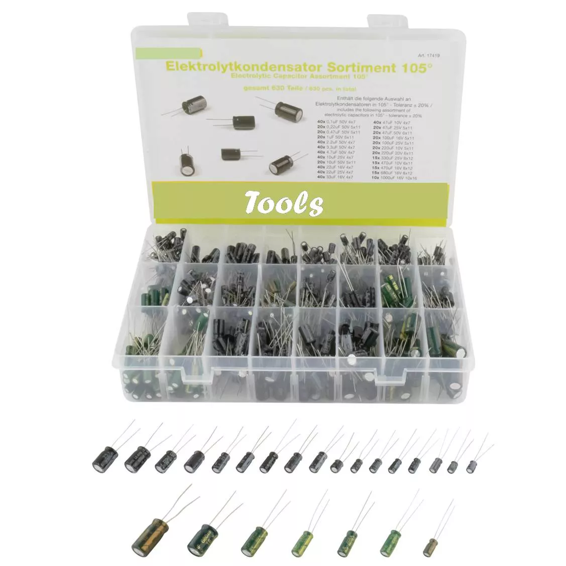 KIT 630 Condensadores surtidos 105&ordm;